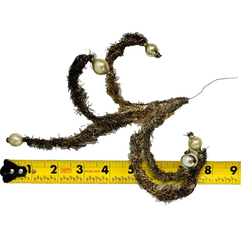 Vintage Tinsel Garland Mercury Glass Beads Christmas Ornament Starfish Wire 8